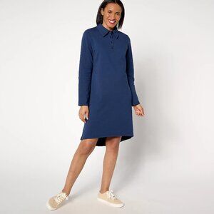 Sport Savvy Petite Roll Sleeve Henley Polo Dress - Sz PXS a645032